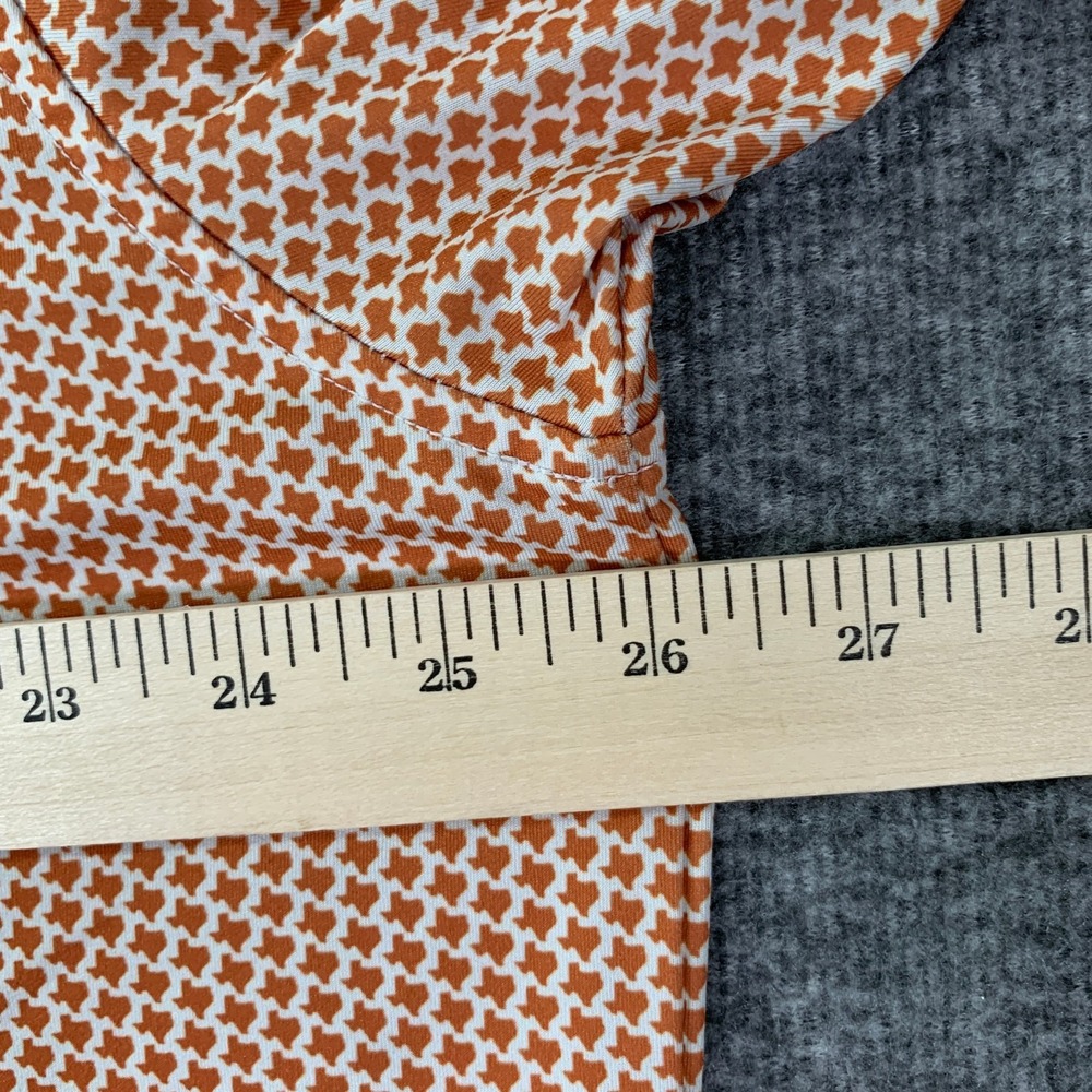 Rhoback Polo Men 2XL Orange Texas Print Golf Performance Preppy Modern - Picture 9 of 10
